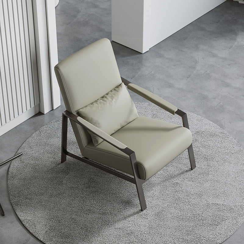 Bonded Leather Standard Recliner Solid Color Recliner Chair for Meeting Room Khaki Clearhalo 'Chairs & Seating' 'furn' 'furn_recliners' 'Furniture' 'Living Room Furniture' 'Recliners' 6860990