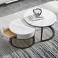 Slate Frame Coffee Table Round Nesting Coffee Table Set for Living Room 31.5"L x 31.5"W x 18"H + 23.5"L x 23.5"W x 15.5"H Black Drawers Included Clearhalo 'Coffee & Accent Tables' 'Coffee Tables' 'coffee_tables' 'furn' 'furn_coffee_tables' 'Furniture' 'Living Room Furniture' 6861010