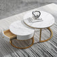 Slate Frame Coffee Table Round Nesting Coffee Table Set for Living Room 31.5"L x 31.5"W x 18"H + 23.5"L x 23.5"W x 15.5"H Gold Drawers Included Clearhalo 'Coffee & Accent Tables' 'Coffee Tables' 'coffee_tables' 'furn' 'furn_coffee_tables' 'Furniture' 'Living Room Furniture' 6861011