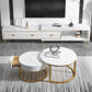 Slate Frame Coffee Table Round Nesting Coffee Table Set for Living Room Clearhalo 'Coffee & Accent Tables' 'Coffee Tables' 'coffee_tables' 'furn' 'furn_coffee_tables' 'Furniture' 'Living Room Furniture' 6861012