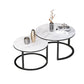 Slate Frame Coffee Table Round Nesting Coffee Table Set for Living Room 31.5"L x 31.5"W x 18"H + 23.5"L x 23.5"W x 15.5"H Black Drawers Not Included Clearhalo 'Coffee & Accent Tables' 'Coffee Tables' 'coffee_tables' 'furn' 'furn_coffee_tables' 'Furniture' 'Living Room Furniture' 6861013