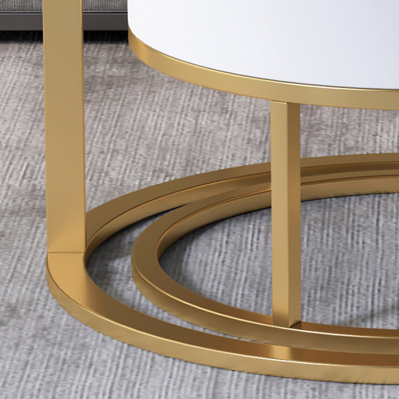 Slate Frame Coffee Table Round Nesting Coffee Table Set for Living Room Clearhalo 'Coffee & Accent Tables' 'Coffee Tables' 'coffee_tables' 'furn' 'furn_coffee_tables' 'Furniture' 'Living Room Furniture' 6861018