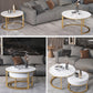 Slate Frame Coffee Table Round Nesting Coffee Table Set for Living Room Clearhalo 'Coffee & Accent Tables' 'Coffee Tables' 'coffee_tables' 'furn' 'furn_coffee_tables' 'Furniture' 'Living Room Furniture' 6861021