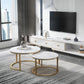 Slate Frame Coffee Table Round Nesting Coffee Table Set for Living Room Clearhalo 'Coffee & Accent Tables' 'Coffee Tables' 'coffee_tables' 'furn' 'furn_coffee_tables' 'Furniture' 'Living Room Furniture' 6861025