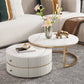 Round Coffee Table Slate Frame Nesting Coffee Table Set with Drawer White Clearhalo 'Coffee & Accent Tables' 'Coffee Tables' 'coffee_tables' 'furn' 'furn_coffee_tables' 'Furniture' 'Living Room Furniture' 6861064