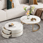 Round Coffee Table Slate Frame Nesting Coffee Table Set with Drawer Clearhalo 'Coffee & Accent Tables' 'Coffee Tables' 'coffee_tables' 'furn' 'furn_coffee_tables' 'Furniture' 'Living Room Furniture' 6861068