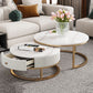 Round Coffee Table Slate Frame Nesting Coffee Table Set with Drawer Clearhalo 'Coffee & Accent Tables' 'Coffee Tables' 'coffee_tables' 'furn' 'furn_coffee_tables' 'Furniture' 'Living Room Furniture' 6861074