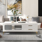 4 Legs Rectangle Cocktail Table Wood Single Coffee Table with Storage Drawers
