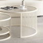 Tropical Coffee Table Glass Top Round Frame Coffee Cocktail Table Clearhalo 'Coffee & Accent Tables' 'Coffee Tables' 'coffee_tables' 'furn' 'furn_coffee_tables' 'Furniture' 'Living Room Furniture' 6861122