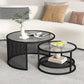 Tropical Coffee Table Glass Top Round Frame Coffee Cocktail Table Clearhalo 'Coffee & Accent Tables' 'Coffee Tables' 'coffee_tables' 'furn' 'furn_coffee_tables' 'Furniture' 'Living Room Furniture' 6861123