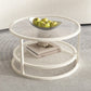 Tropical Coffee Table Glass Top Round Frame Coffee Cocktail Table Clearhalo 'Coffee & Accent Tables' 'Coffee Tables' 'coffee_tables' 'furn' 'furn_coffee_tables' 'Furniture' 'Living Room Furniture' 6861124