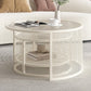 Tropical Coffee Table Glass Top Round Frame Coffee Cocktail Table Clearhalo 'Coffee & Accent Tables' 'Coffee Tables' 'coffee_tables' 'furn' 'furn_coffee_tables' 'Furniture' 'Living Room Furniture' 6861125