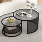 Tropical Coffee Table Glass Top Round Frame Coffee Cocktail Table Clearhalo 'Coffee & Accent Tables' 'Coffee Tables' 'coffee_tables' 'furn' 'furn_coffee_tables' 'Furniture' 'Living Room Furniture' 6861126
