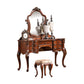 Traditional Solid Wood With Drawer Bedroom Mirror Makeup Vanity Set