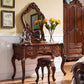 Traditional Solid Wood With Drawer Bedroom Mirror Makeup Vanity Set