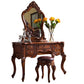 Traditional Solid Wood With Drawer Bedroom Mirror Makeup Vanity Set