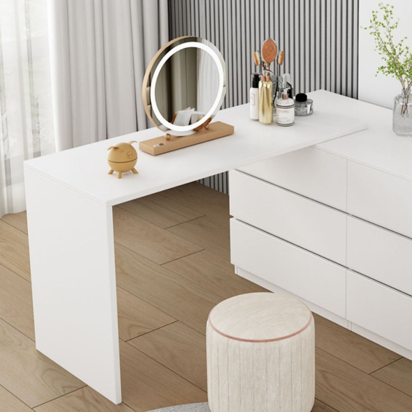 15,75 "tavolo da scrivania per trucco in legno in legno in legno massiccio con cassetti con cassetti