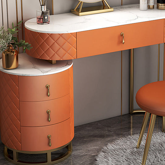 Specchio di vanità per trucco da letto glam con set di vanità per trucco del cassetto