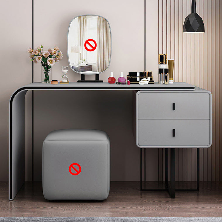 Vanité en cuir de 2 tirages Tableau 28.74 "H Cashage avec base métallique