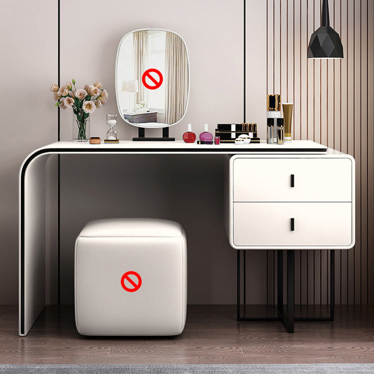 2-lad lederen ijdelheid Tabel 28,74 "H-kaptafel met metalen basis