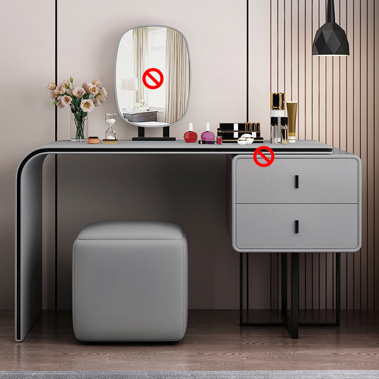 Tavolo da toeletta da 2 da 2-disegno in pelle 28,74 "H tavolo da toeletta con base metallica