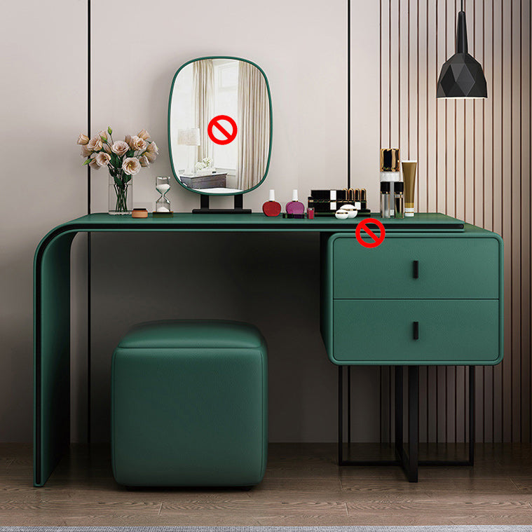 Tavolo da toeletta da 2 da 2-disegno in pelle 28,74 "H tavolo da toeletta con base metallica