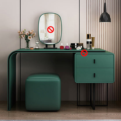 Tavolo da toeletta da 2 da 2-disegno in pelle 28,74 "H tavolo da toeletta con base metallica
