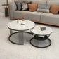 Round Slate Coffee Table Glam Nesting Coffee Table Set with Storage Shelf Clearhalo 'Coffee & Accent Tables' 'Coffee Tables' 'coffee_tables' 'furn' 'furn_coffee_tables' 'Furniture' 'Living Room Furniture' 6861442