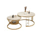 Round Slate Coffee Table Glam Nesting Coffee Table Set with Storage Shelf Clearhalo 'Coffee & Accent Tables' 'Coffee Tables' 'coffee_tables' 'furn' 'furn_coffee_tables' 'Furniture' 'Living Room Furniture' 6861444