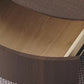 11"H Contemporary Coffee Table Round Coffee Cocktail Table with Drawer