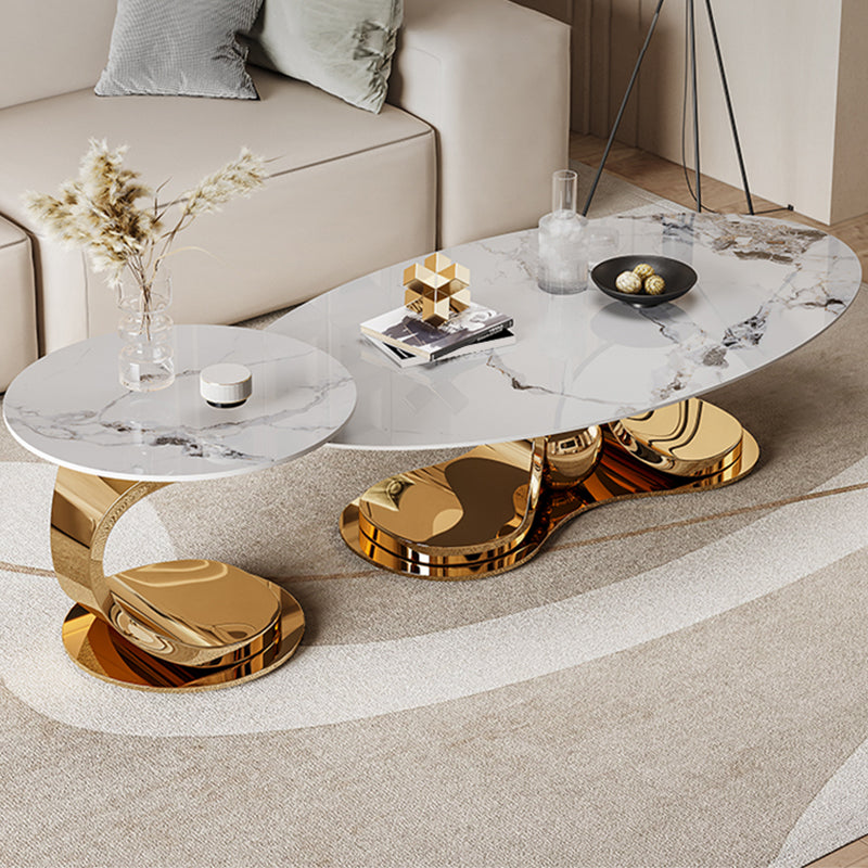No Distressing Slate Coffee Table Glam Nesting Coffee Table Set