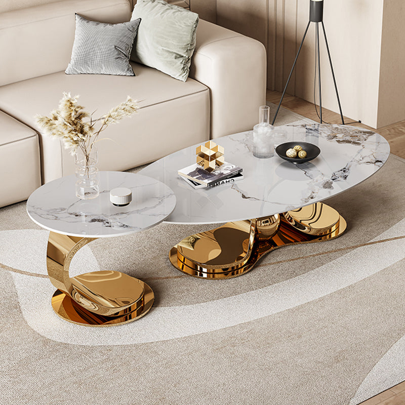 No Distressing Slate Coffee Table Glam Nesting Coffee Table Set