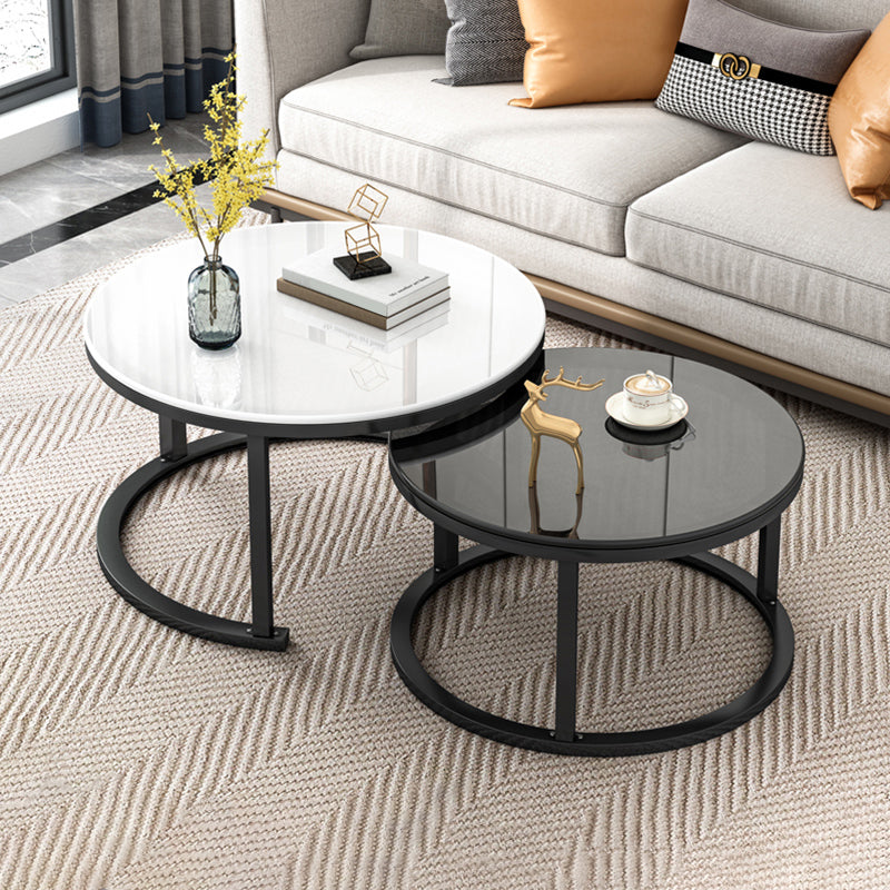 Cadre de table basse contemporaine Ensemble de table de café en verre haut de gamme