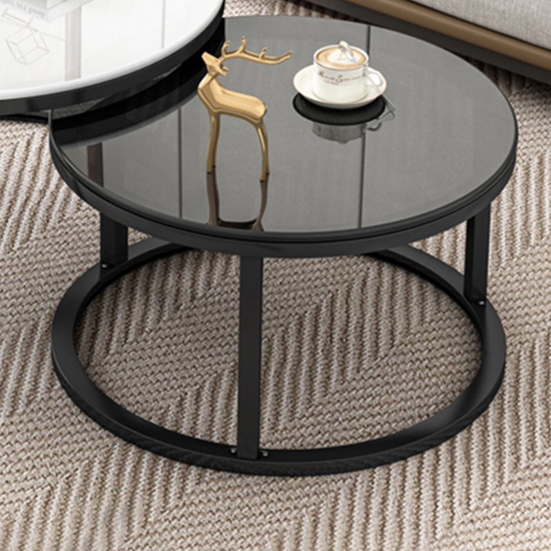 Cadre de table basse contemporaine Ensemble de table de café en verre haut de gamme