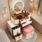 Glam Glass Makeup Counter 29.9" H Bedroom Make-up Vanity with Drawer