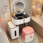 Glam Glass Makeup Counter 29.9" H Bedroom Make-up Vanity with Drawer