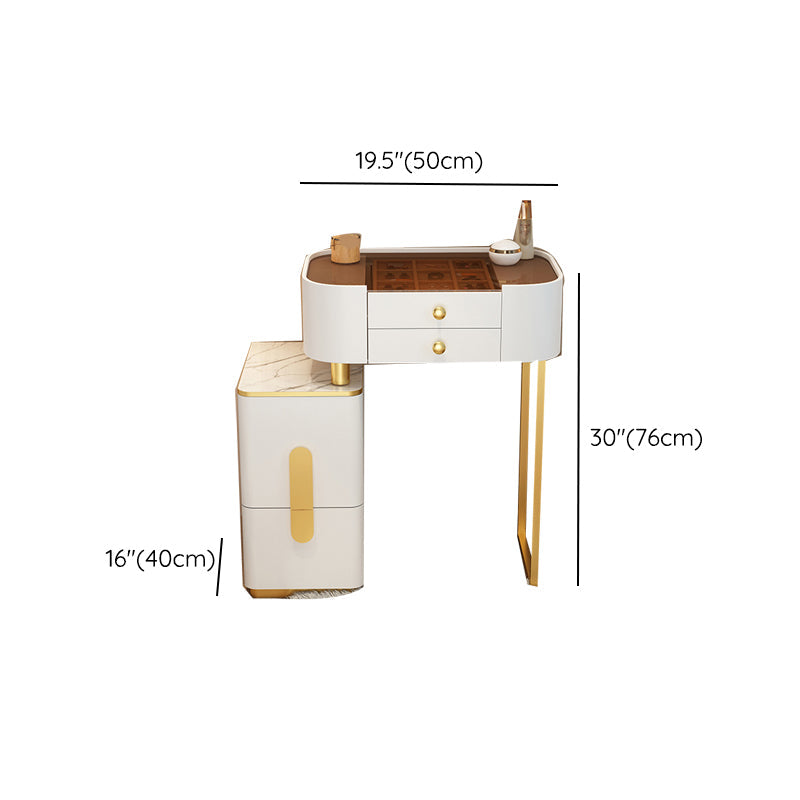 Glam Glass Makeup Counter 29.9" H Bedroom Make-up Vanity with Drawer