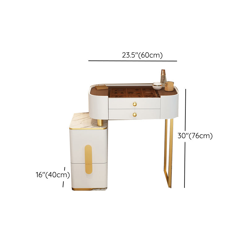 Glam Glass Makeup Counter 29.9" H Bedroom Make-up Vanity with Drawer