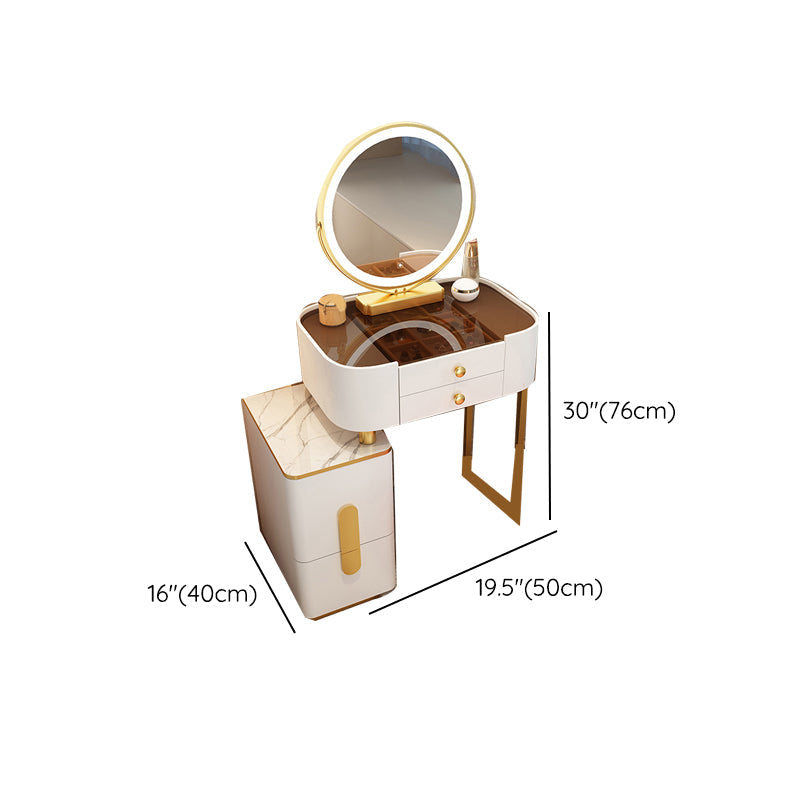 Glam Glass Makeup Counter 29.9" H Bedroom Make-up Vanity with Drawer