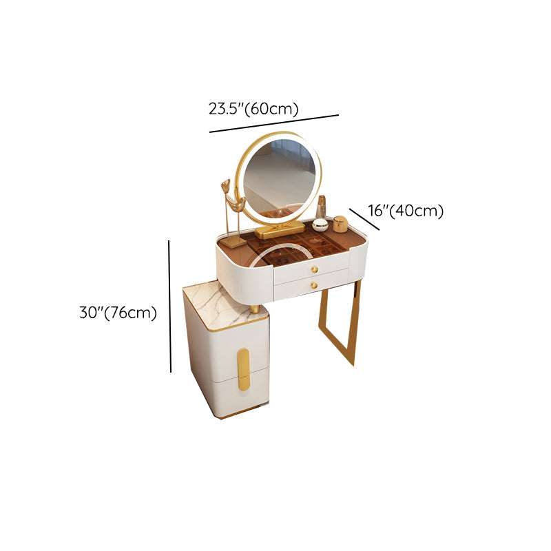 Glam Glass Makeup Counter 29.9" H Bedroom Make-up Vanity with Drawer