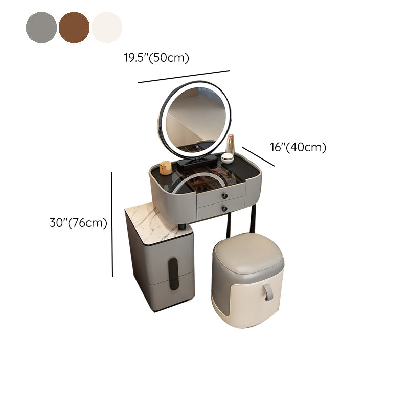 Glam Glass Makeup Counter 29.9" H Bedroom Make-up Vanity with Drawer