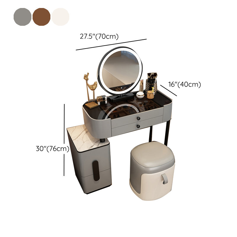 Glam Glass Makeup Counter 29.9" H Bedroom Make-up Vanity with Drawer