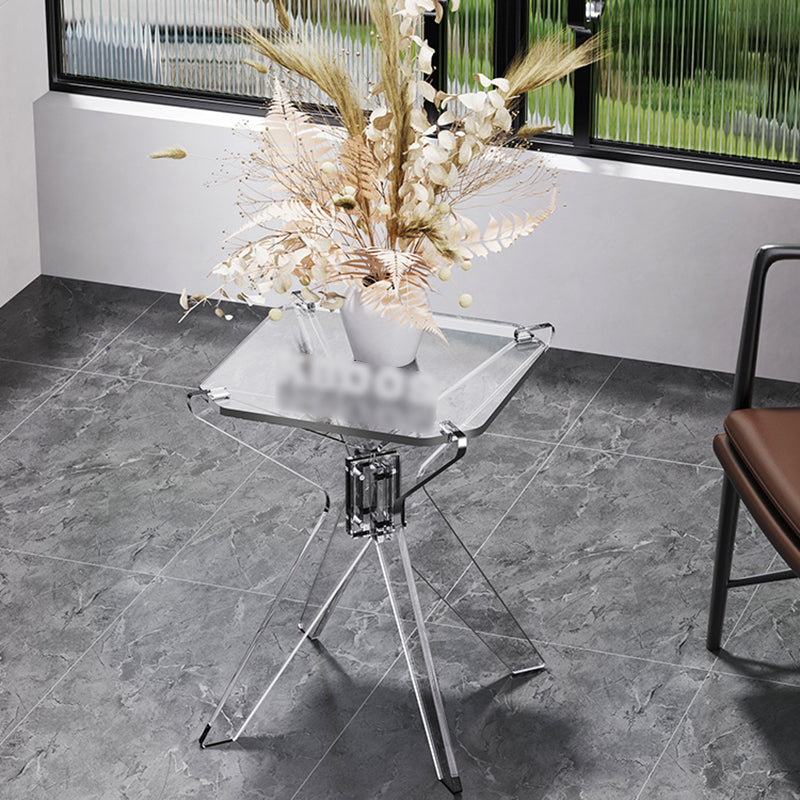 Contemporary Geometric Accent Side Table AcrylicSofa Side Accent Table