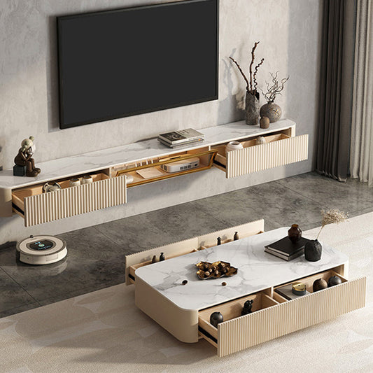 スレートブロックコーヒーテーブル悲惨なグラム長方形シングルコーヒーテーブルなし