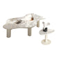 Marble White Single Coffee Table Modern Free-Form Coffee Table 53"L x 31"W x 14"H + 26"L x 26"W x 20"H Clearhalo 'Coffee & Accent Tables' 'Coffee Tables' 'coffee_tables' 'furn' 'furn_coffee_tables' 'Furniture' 'Living Room Furniture' 6862054