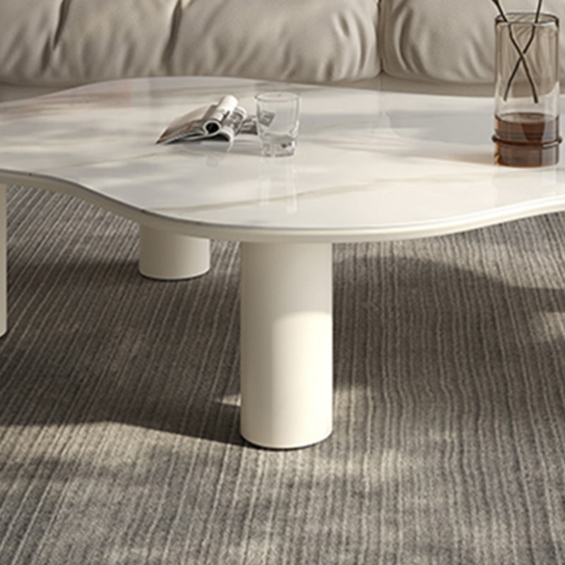 Marble White Single Coffee Table Modern Free-Form Coffee Table Clearhalo 'Coffee & Accent Tables' 'Coffee Tables' 'coffee_tables' 'furn' 'furn_coffee_tables' 'Furniture' 'Living Room Furniture' 6862057