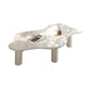 Marble White Single Coffee Table Modern Free-Form Coffee Table 53"L x 31"W x 14"H Clearhalo 'Coffee & Accent Tables' 'Coffee Tables' 'coffee_tables' 'furn' 'furn_coffee_tables' 'Furniture' 'Living Room Furniture' 6862065