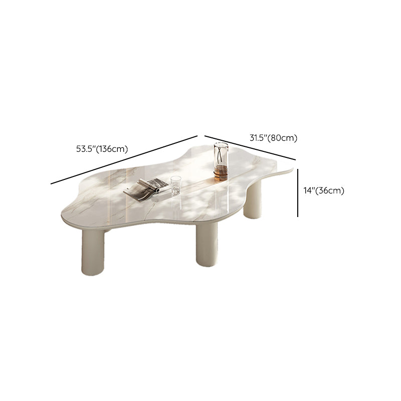 Marble White Single Coffee Table Modern Free-Form Coffee Table Clearhalo 'Coffee & Accent Tables' 'Coffee Tables' 'coffee_tables' 'furn' 'furn_coffee_tables' 'Furniture' 'Living Room Furniture' 6862069