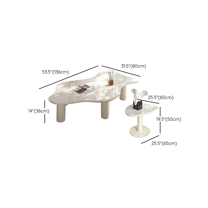 Marble White Single Coffee Table Modern Free-Form Coffee Table Clearhalo 'Coffee & Accent Tables' 'Coffee Tables' 'coffee_tables' 'furn' 'furn_coffee_tables' 'Furniture' 'Living Room Furniture' 6862072