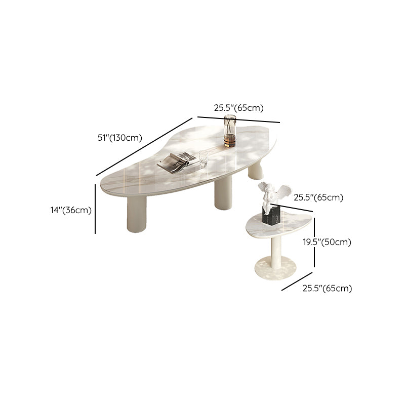 Marble White Single Coffee Table Modern Free-Form Coffee Table Clearhalo 'Coffee & Accent Tables' 'Coffee Tables' 'coffee_tables' 'furn' 'furn_coffee_tables' 'Furniture' 'Living Room Furniture' 6862073